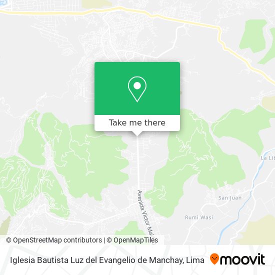 Mapa de Iglesia Bautista Luz del Evangelio de Manchay