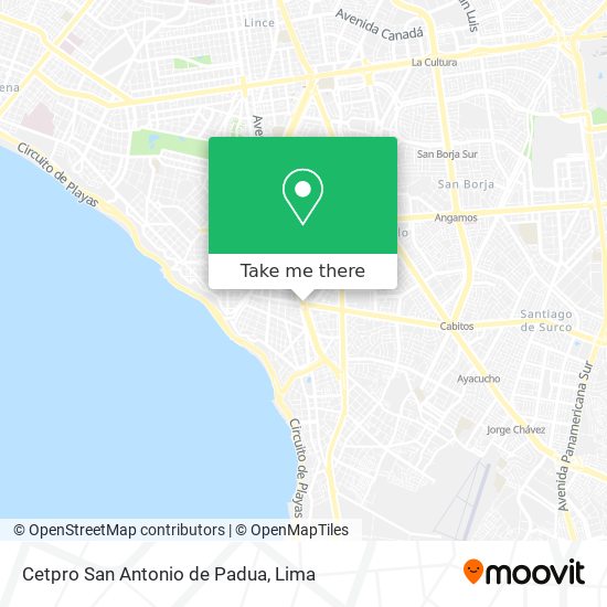 Cetpro San Antonio de Padua map