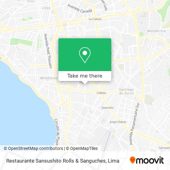 Mapa de Restaurante Sansushito Rolls & Sanguches