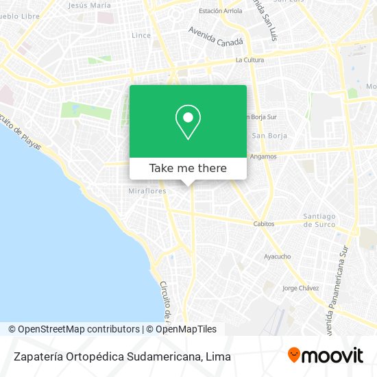 Zapatería Ortopédica Sudamericana map