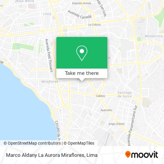 Mapa de Marco Aldany La Aurora Miraflores