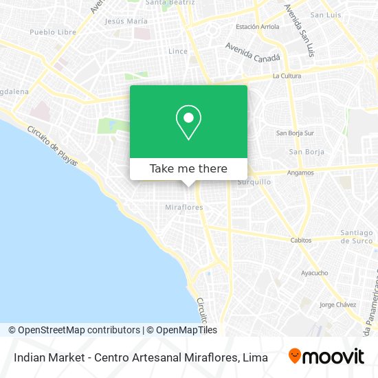 Indian Market - Centro Artesanal Miraflores map