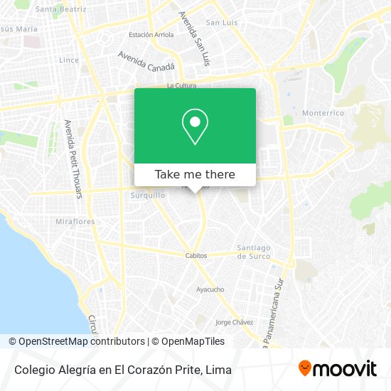 Mapa de Colegio Alegría en El Corazón Prite