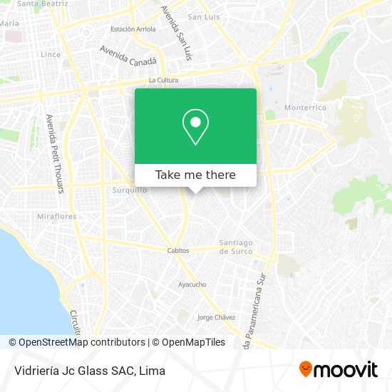 Mapa de Vidriería Jc Glass SAC