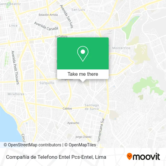 Mapa de Compañía de Telefono Entel Pcs-Entel
