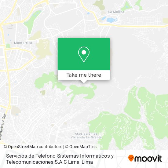 Servicios de Telefono-Sistemas Informaticos y Telecomunicaciones S.A.C Lima map