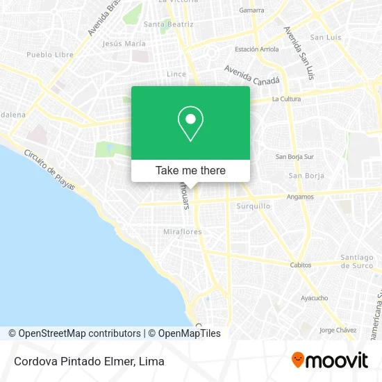 Mapa de Cordova Pintado Elmer