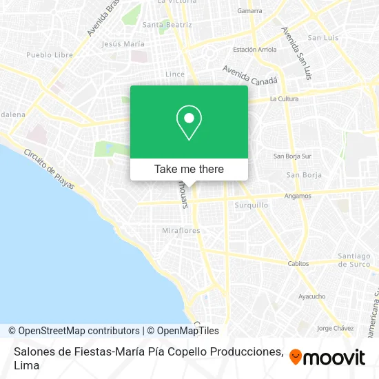Mapa de Salones de Fiestas-María Pía Copello Producciones