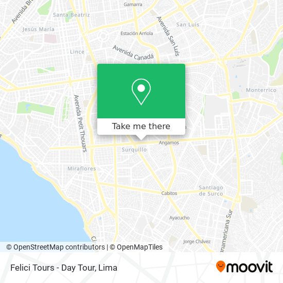 Felici Tours - Day Tour map