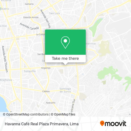 Mapa de Havanna Café Real Plaza Primavera