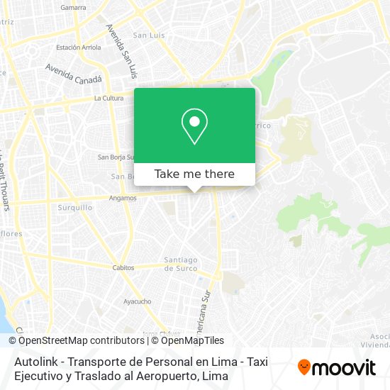 Autolink - Transporte de Personal en Lima - Taxi Ejecutivo y Traslado al Aeropuerto map