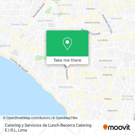 Mapa de Catering y Servicios de Lunch-Becerra Catering E.I.R.L