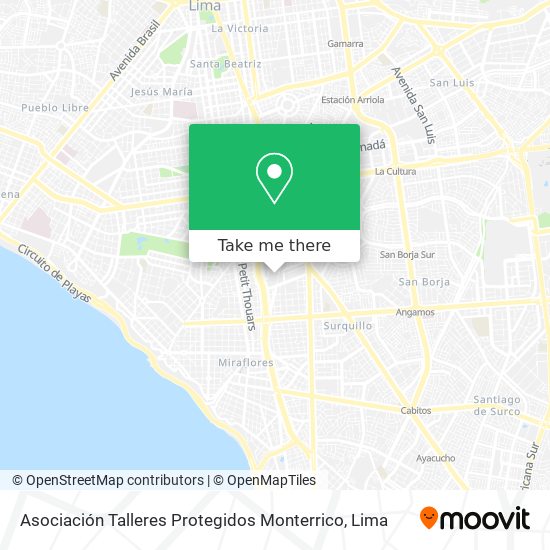 Asociación Talleres Protegidos Monterrico map
