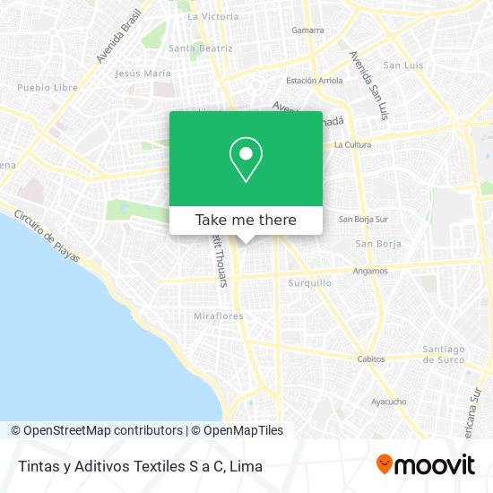 Tintas y Aditivos Textiles S a C map