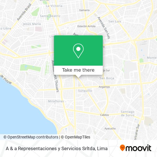 A & a Representaciones y Servicios Srltda map