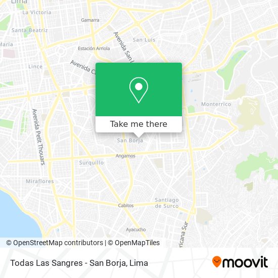 Todas Las Sangres - San Borja map