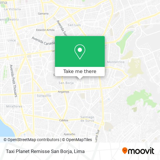 Taxi Planet Remisse San Borja map