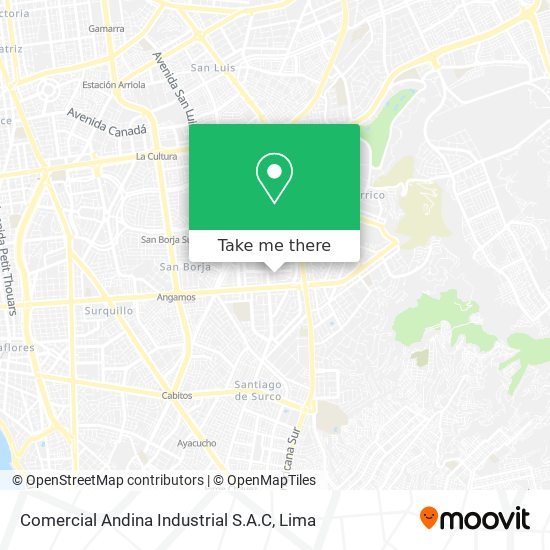 Mapa de Comercial Andina Industrial S.A.C