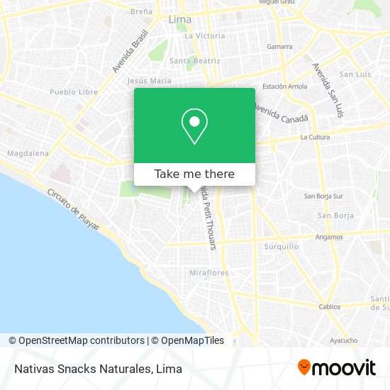 Nativas Snacks Naturales map