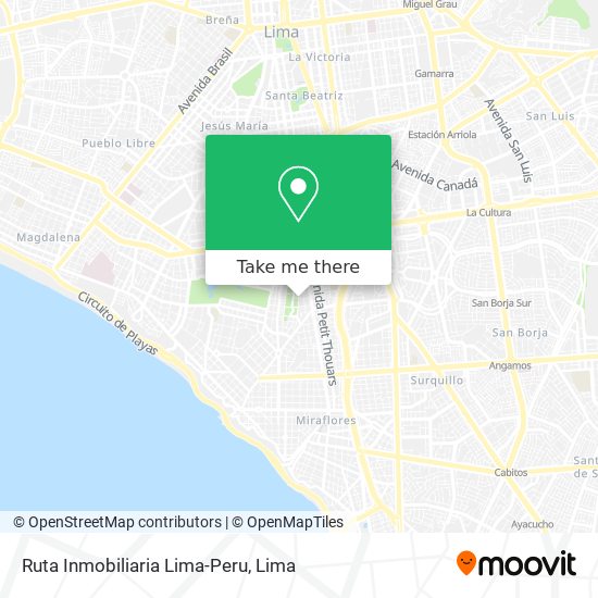 Ruta Inmobiliaria Lima-Peru map