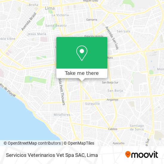 Servicios Veterinarios Vet Spa SAC map