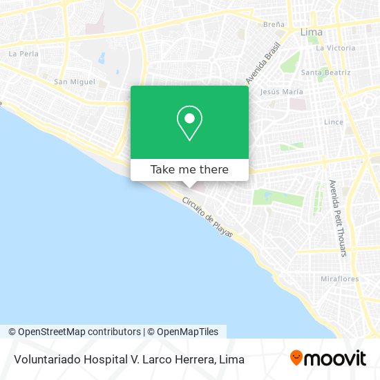 Voluntariado Hospital V. Larco Herrera map