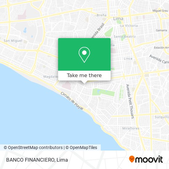 Mapa de BANCO FINANCIERO