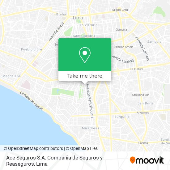 Mapa de Ace Seguros S.A. Compañia de Seguros y Reaseguros