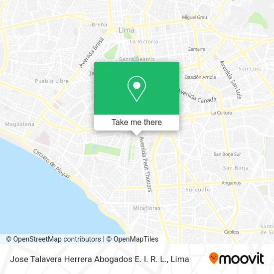 Mapa de Jose Talavera Herrera Abogados E. I. R. L.