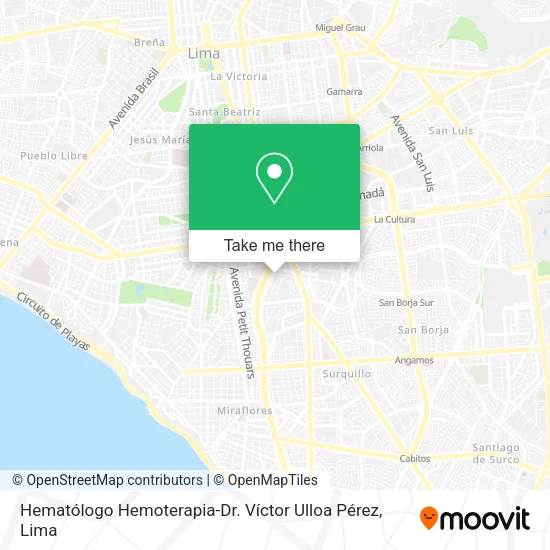 Mapa de Hematólogo Hemoterapia-Dr. Víctor Ulloa Pérez