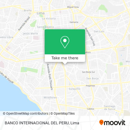 BANCO INTERNACIONAL DEL PERU map