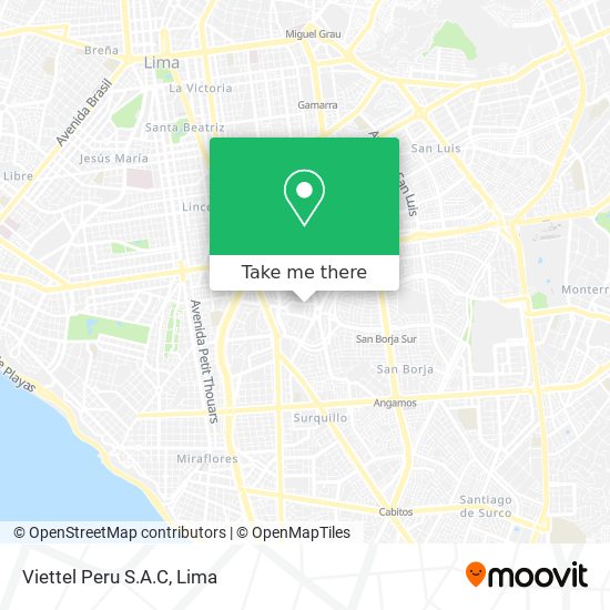 Mapa de Viettel Peru S.A.C