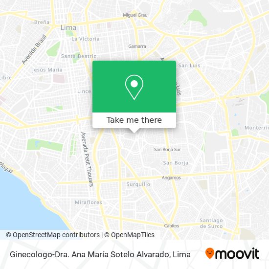 Mapa de Ginecologo-Dra. Ana María Sotelo Alvarado