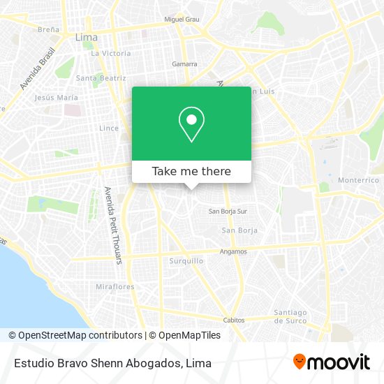 Estudio Bravo Shenn Abogados map