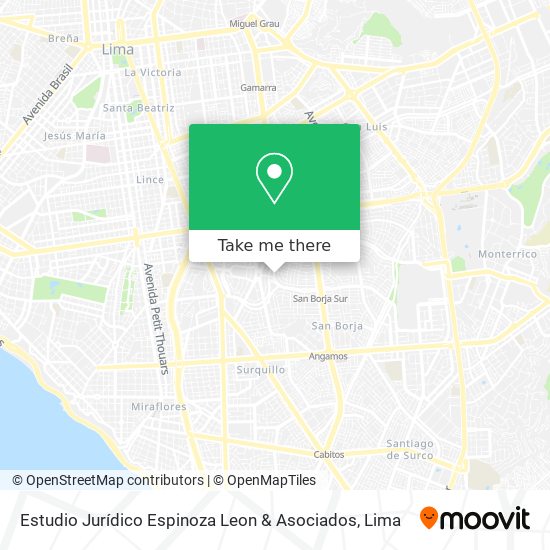 Mapa de Estudio Jurídico Espinoza Leon & Asociados