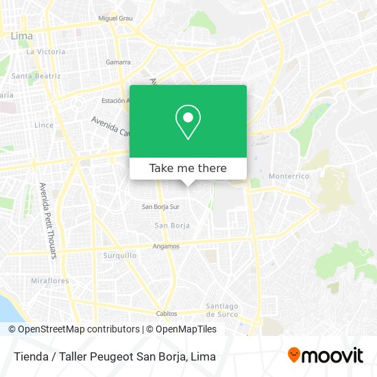 Tienda / Taller Peugeot San Borja map