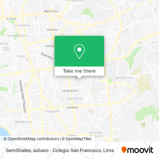 Semifinales, asbanc - Colegio San Francisco map