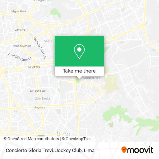 Concierto Gloria Trevi. Jockey Club map
