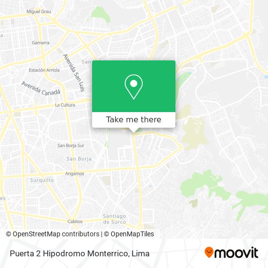Puerta 2 Hipodromo Monterrico map
