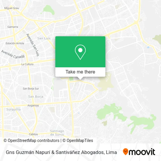 Mapa de Gns Guzmán Napurí & Santiváñez Abogados