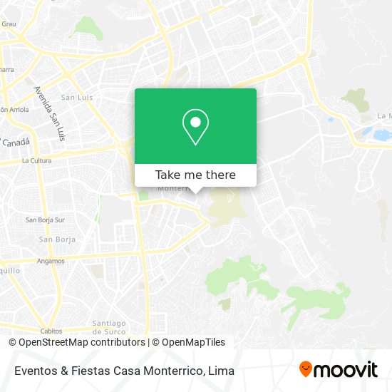 Mapa de Eventos & Fiestas Casa Monterrico