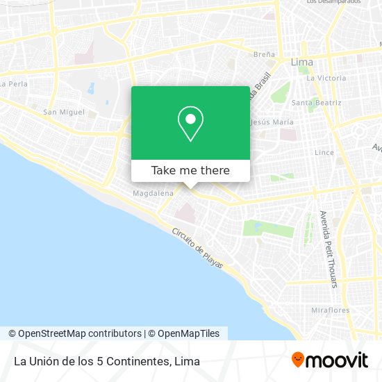 Mapa de La Unión de los 5 Continentes