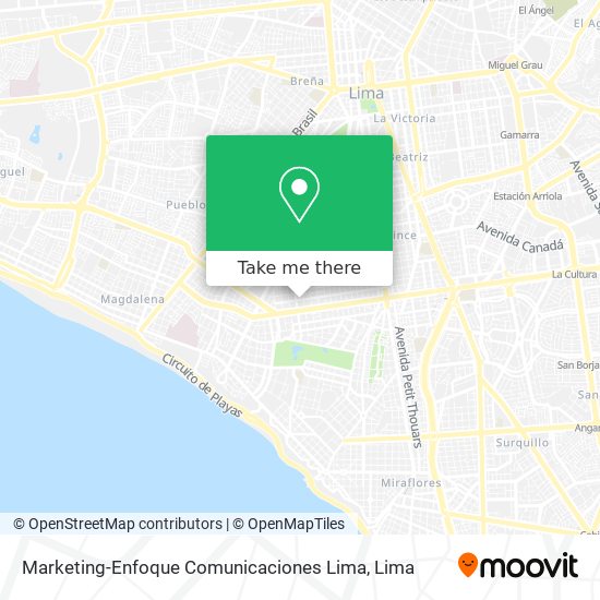 Marketing-Enfoque Comunicaciones Lima map