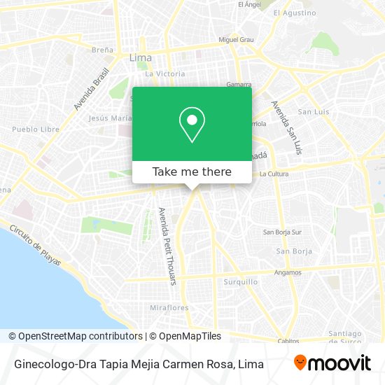 Ginecologo-Dra Tapia Mejia Carmen Rosa map