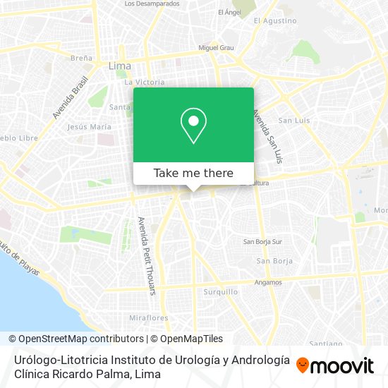 Urólogo-Litotricia Instituto de Urología y Andrología Clínica Ricardo Palma map