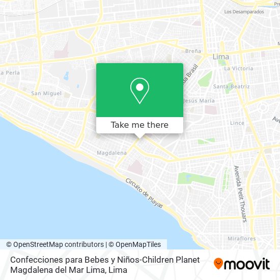 Confecciones para Bebes y Niños-Children Planet Magdalena del Mar Lima map