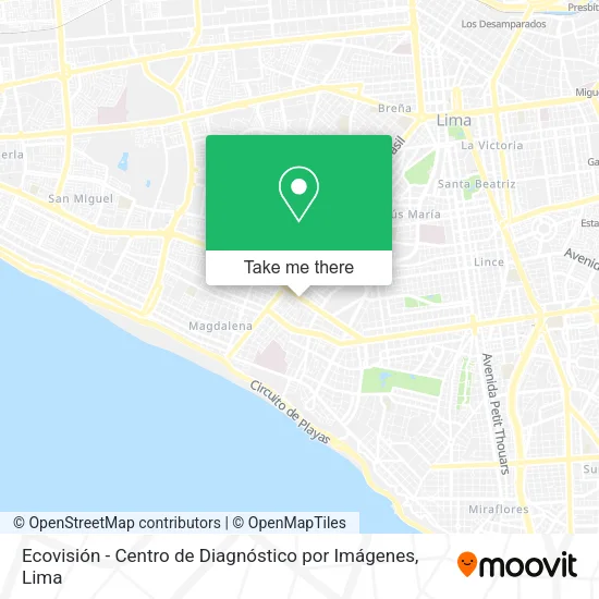 Mapa de Ecovisión - Centro de Diagnóstico por Imágenes