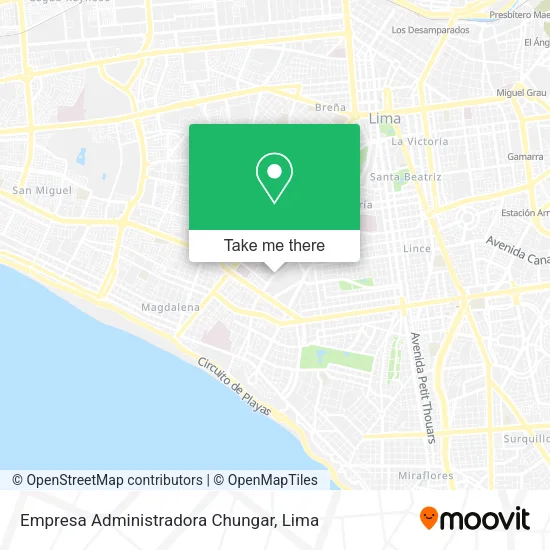Mapa de Empresa Administradora Chungar