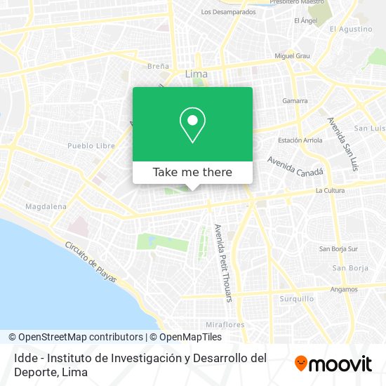 Idde - Instituto de Investigación y Desarrollo del Deporte map