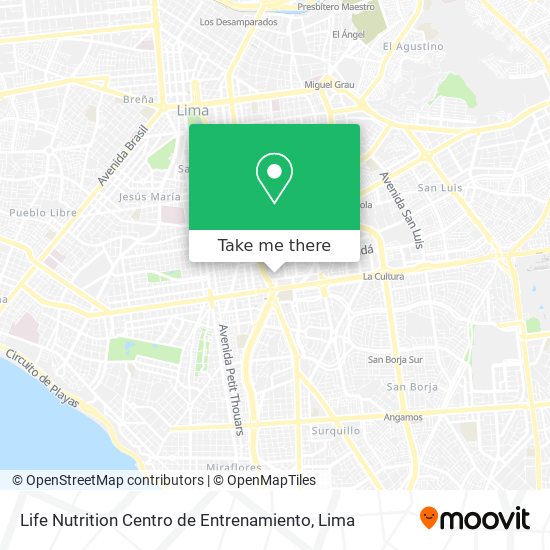 Life Nutrition Centro de Entrenamiento map